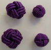 Fabric Chinese Knot Beads Buttons 2 Sizes Purple